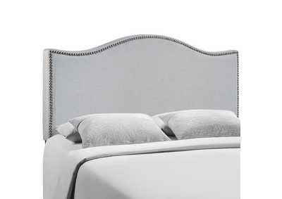 Image for Curl Sky Gray Queen Nailhead Upholstered Headboard