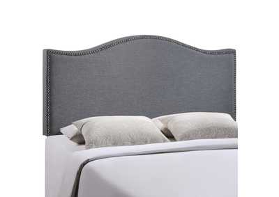 Image for Curl Smoke Queen Nailhead Upholstered Headboard