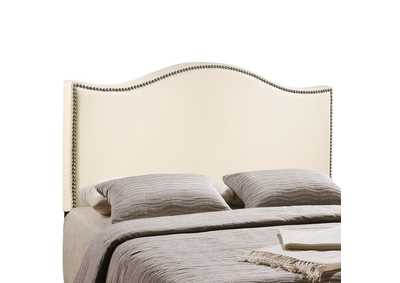 Image for Curl Ivory King Nailhead Upholstered Headboard