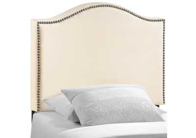 Image for Curl Ivory Twin Nailhead Upholstered Headboard