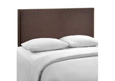Image for Region Dark Brown Nailhead Queen Upholstered Headboard