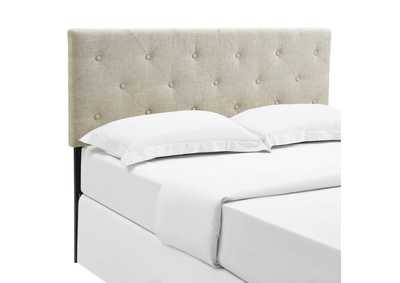 Image for Terisa Beige Queen Upholstered Fabric Headboard