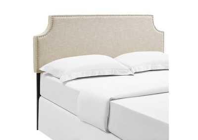 Image for Laura Beige Queen Upholstered Fabric Headboard