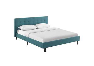 Image for Teal Linnea Queen Bed - Fabric
