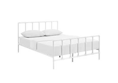 Image for White Dower Queen Bed - Stainless Steel