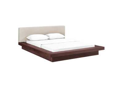 Image for Walnut Beige Freja Platform Queen Bed - Fabric