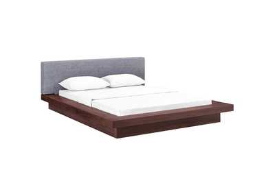 Image for Walnut Gray Freja Platform Queen Bed - Fabric