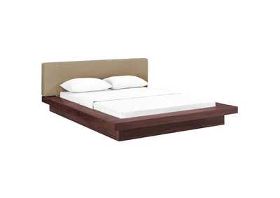 Image for Walnut Latte Freja Platform Queen Bed - Fabric