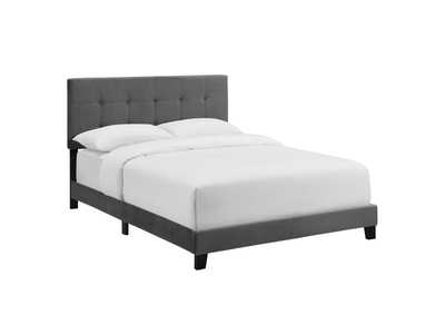 Image for Gray Amira Twin Performance Velvet Bed