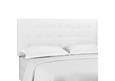 Image for Paisley White Tufted King and California King Upholstered Faux Leather Headboard