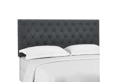 Image for Helena Gray Tufted Twin Upholstered Linen Fabric Headboard