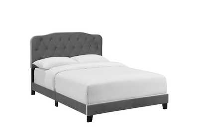 Image for Gray Amelia Queen Performance Velvet Bed