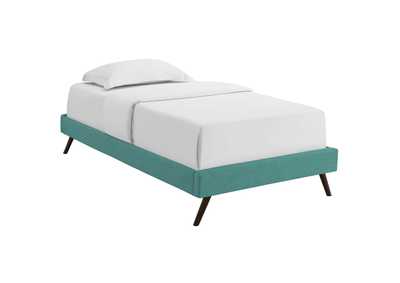Image for Teal Loryn Twin Bed - Fabric Frame with Round Splayed Legs