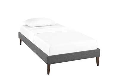 Image for Gray Tessie Twin Bed - Fabric Frame with Squared Tapered Legs