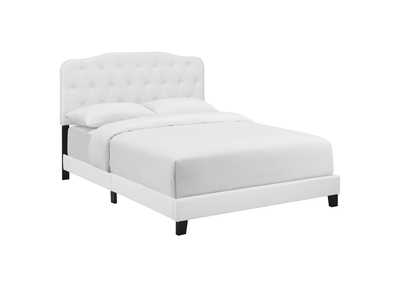 Image for White Amelia Twin Bed - Faux Leather