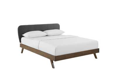 Image for Gray Gianna Queen Upholstered Polyester Fabric Platform Bed