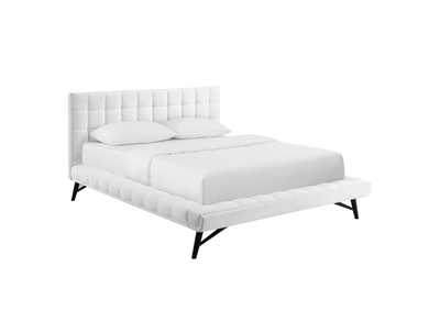 Image for White Julia Queen Biscuit Tufted Performance Velvet Platform Bed