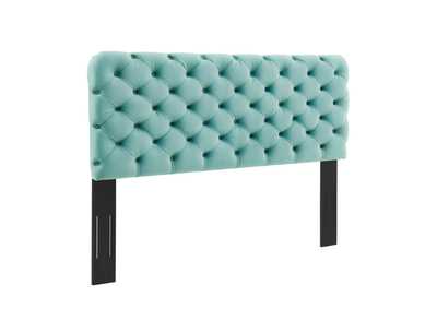 Image for Lizzy Mint Tufted Twin Performance Velvet Headboard
