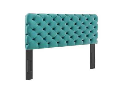 Image for Lizzy Teal Tufted Twin Performance Velvet Headboard