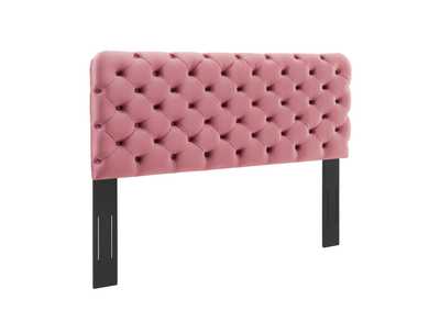Image for Lizzy Dusty Rose Tufted Full/Queen Performance Velvet Headboard