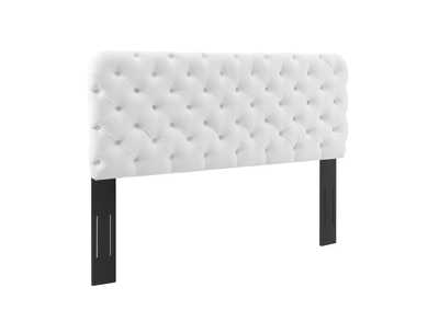 Image for Lizzy White Tufted Full/Queen Performance Velvet Headboard
