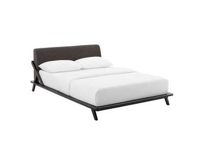 Image for Cappuccino Brown Luella Queen Upholstered Fabric Platform Bed