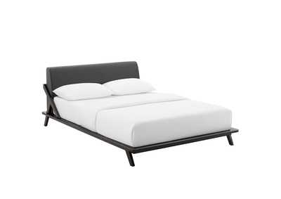 Image for Cappuccino Gray Luella Queen Upholstered Fabric Platform Bed