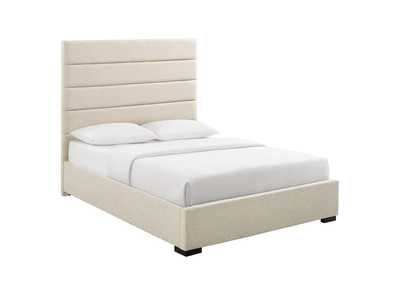 Image for Beige Genevieve Queen Upholstered Fabric Platform Bed