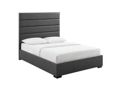 Image for Gray Genevieve Queen Upholstered Fabric Platform Bed