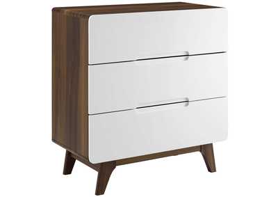 Image for Walnut White Origin Three-Drawer Chest or Stand
