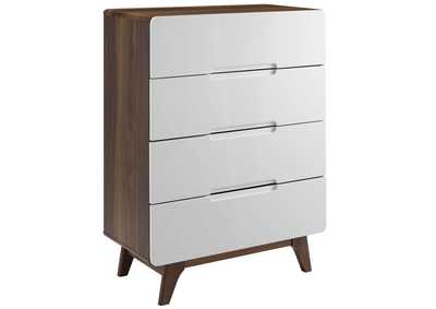 Image for Walnut White Origin Four-Drawer Chest or Stand