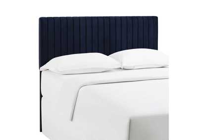 Image for Keira Midnight Blue Full / Queen Performance Velvet Headboard