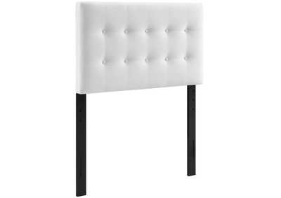Image for Emily White Twin Biscuit Tufted Performance Velvet Headboard