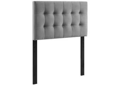 Image for Lily Gray Biscuit Tufted Twin Performance Velvet Headboard