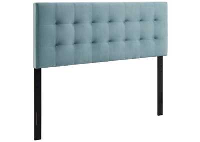 Image for Lily Light Blue Queen Biscuit Tufted Performance Velvet Headboard
