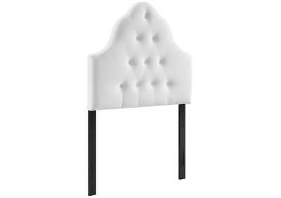 Image for Sovereign White Twin Diamond Tufted Performance Velvet Headboard