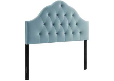 Image for Sovereign Light Blue Queen Diamond Tufted Performance Velvet Headboard