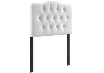 Image for Annabel White Twin Diamond Tufted Performance Velvet Headboard