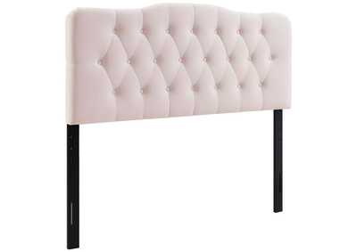 Image for Annabel Pink Full Diamond Tufted Performance Velvet Headboard