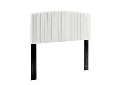 Image for Rebecca White Performance Velvet Twin Headboard