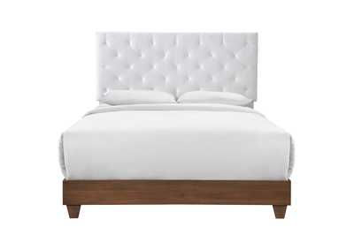 Image for Walnut White Rhiannon Diamond Tufted Upholstered Performance Velvet Queen Bed