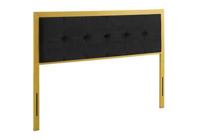 Image for Teagan Gold Black Tufted Full Performance Velvet Headboard