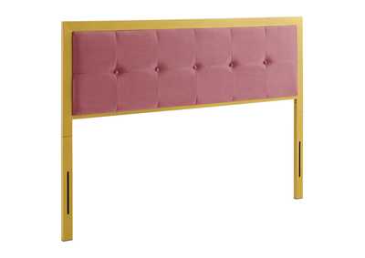 Image for Teagan Gold Dusty Rose Tufted Full Performance Velvet Headboard