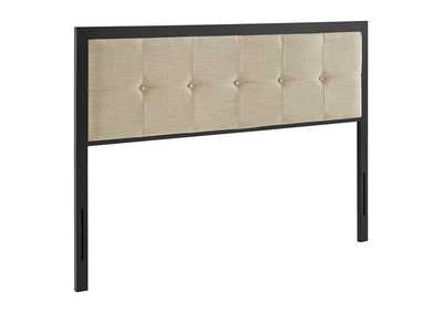 Image for Teagan Black Beige Tufted King Headboard