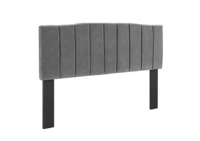 Image for Camilla Charcoal Channel Tufted Full/Queen Performance Velvet Headboard