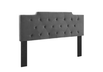 Image for Juliet Charcoal Tufted Full/Queen Performance Velvet Headboard