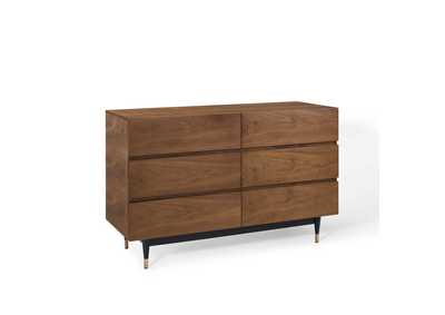 Image for Walnut Caima 6-Drawer Dresser