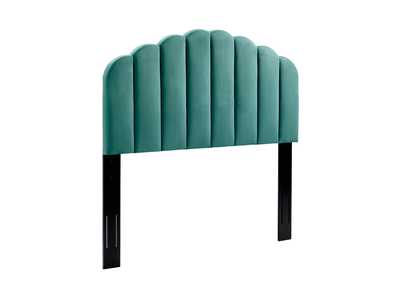 Image for Veronique Teal King/California King Performance Velvet Headboard