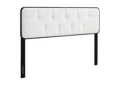 Image for Collins Black White Tufted Full Fabric and Wood Headboard