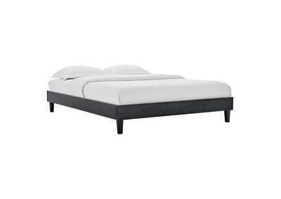 Image for Charcoal Reign Queen Performance Velvet Platform Bed Frame